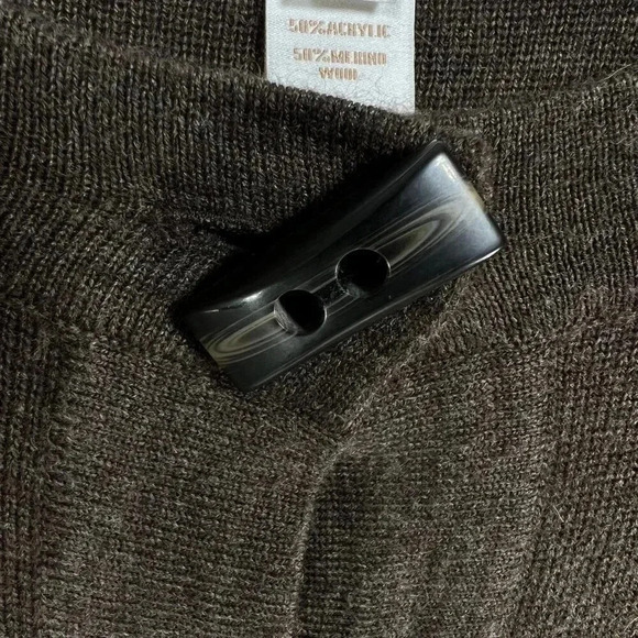 Ellen Tracy Women M Merino Wool Blend Cardigan Dress Toggle Buttons Pockets - Picture 9 of 16